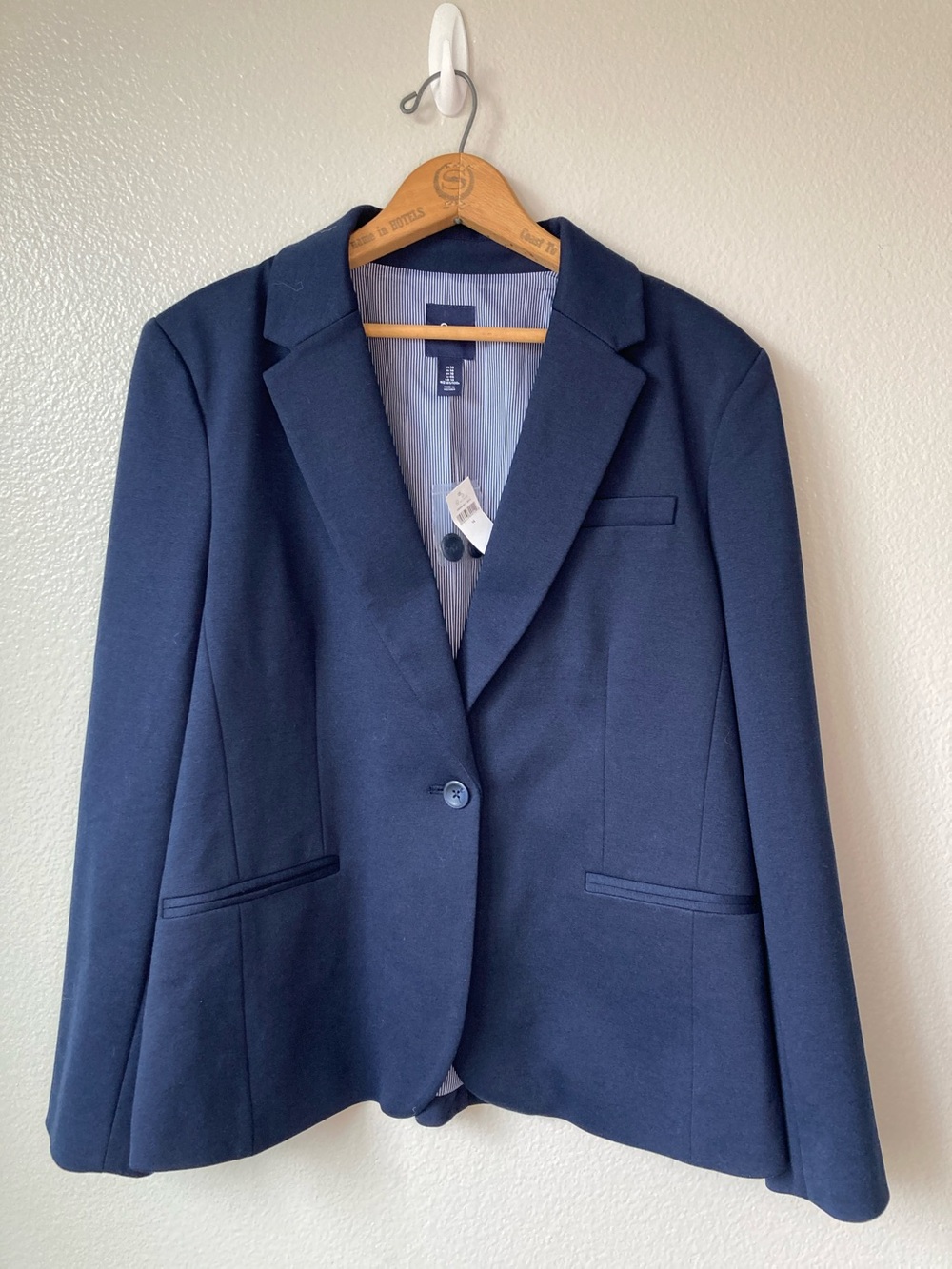 NWT Gap factory Academy blazer tapestry navy one button office preppy sz 14